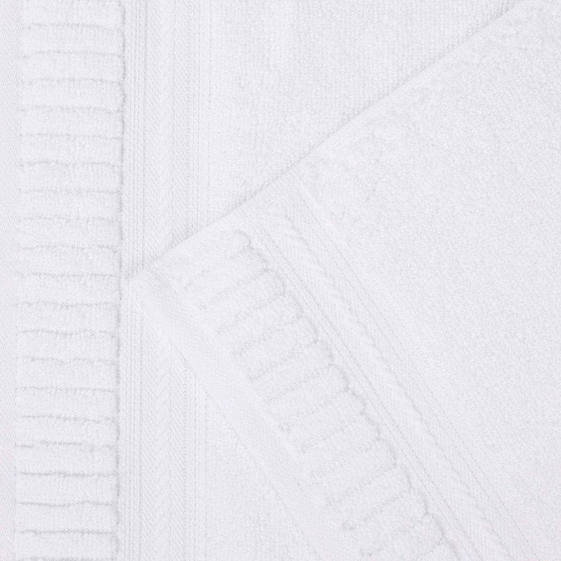 White Bath Sheets Set of 2 - Superior Venice Ribbed Zero Twist Cotton
