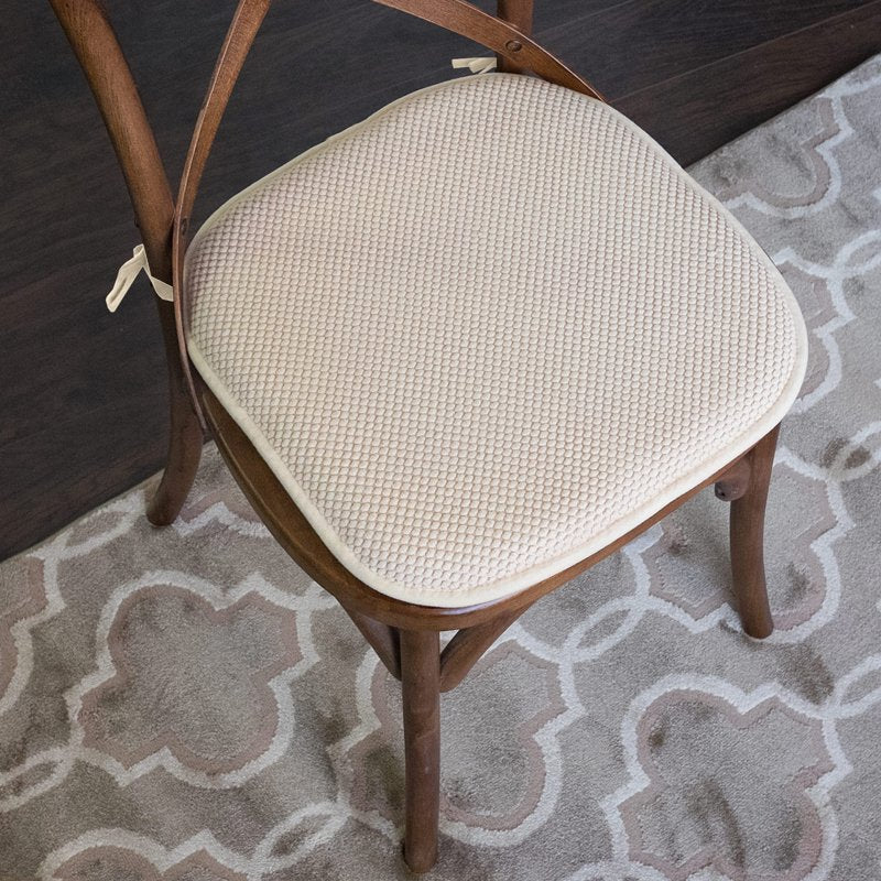 Memory Foam Chair Cushion Pad with Non-Slip Back - 4-Pack, Linen