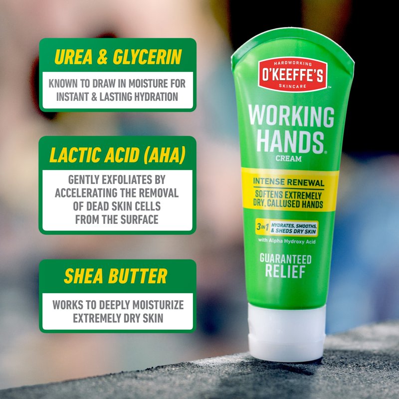O'Keeffe's Working Hands Intense Renewal Hand Cream, 3oz Tube (Pack
