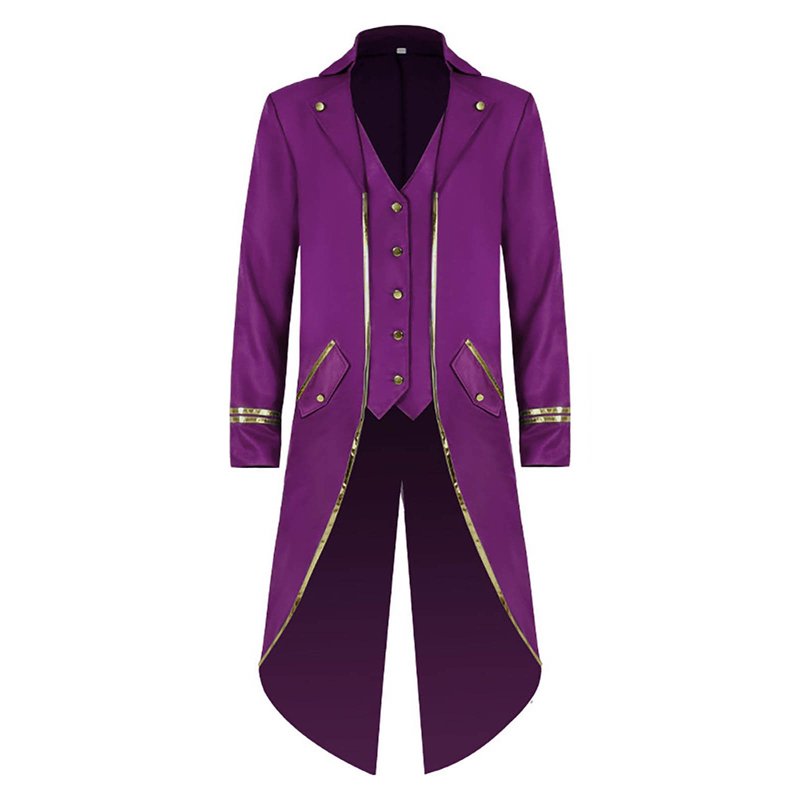 Men's Retro Tuxedo Jacket - Purple, L - Fall Halloween Costume