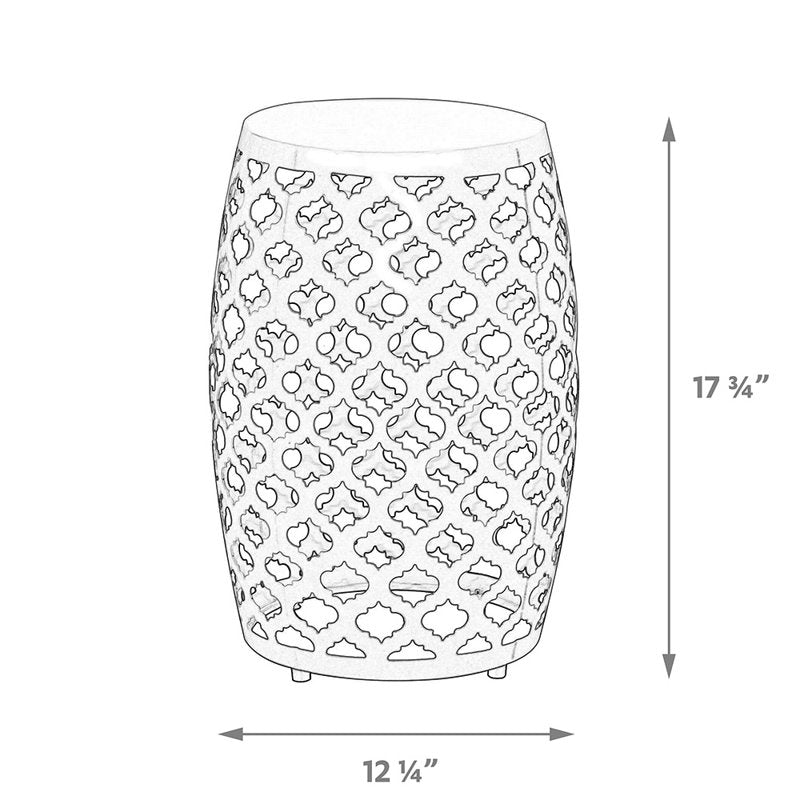 Geometric Iron Side Table - Modern Indoor & Outdoor Use