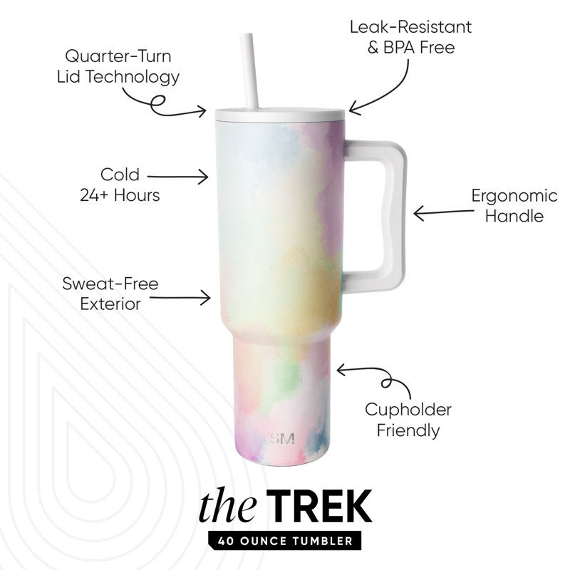 Insulated Stainless Steel Trek Tumbler - Cotton Candy Tie Dye