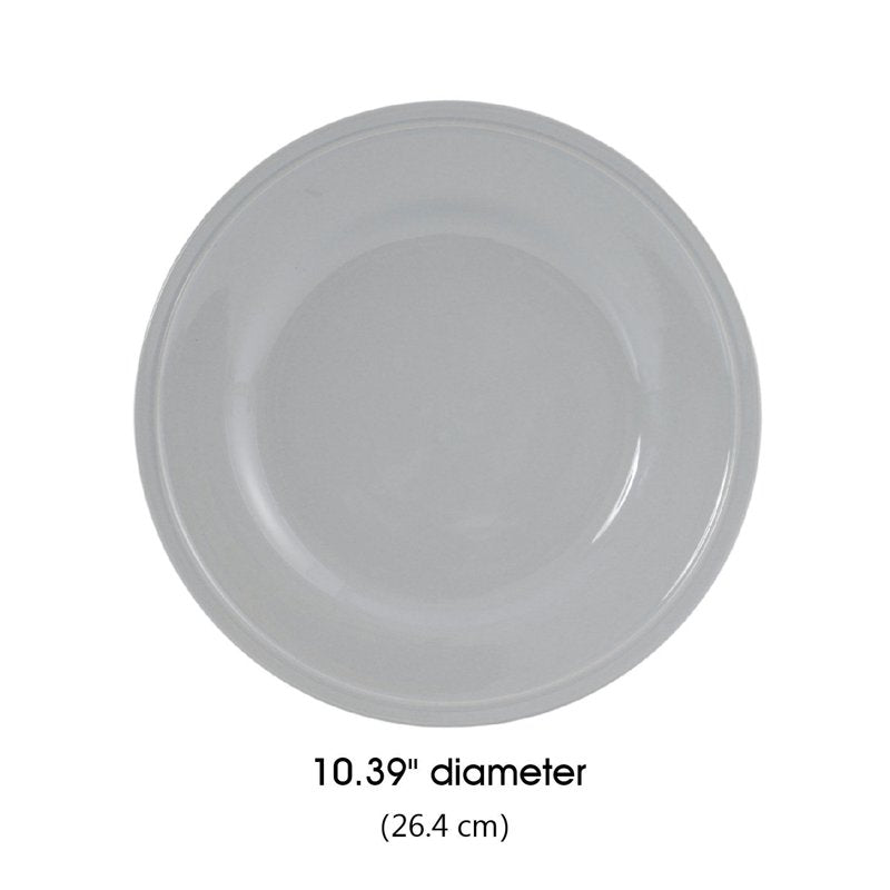 12-Piece Stoneware Dinnerware Set - Round, Gray, Ribbed