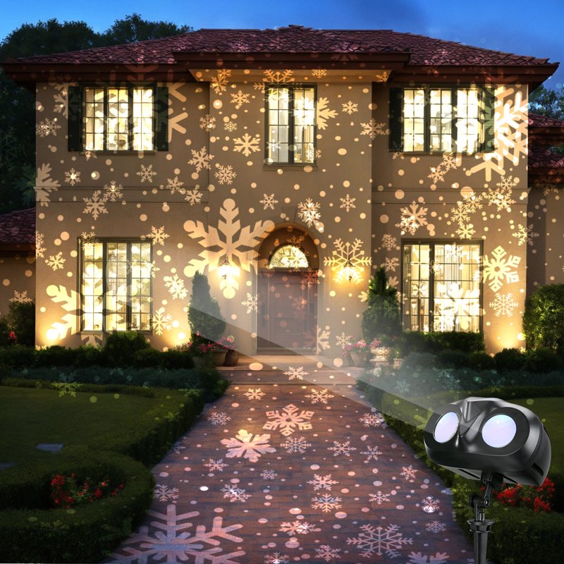 Outdoor Snowflake Projector Light with Remote Control for Xmas Holiday Decor