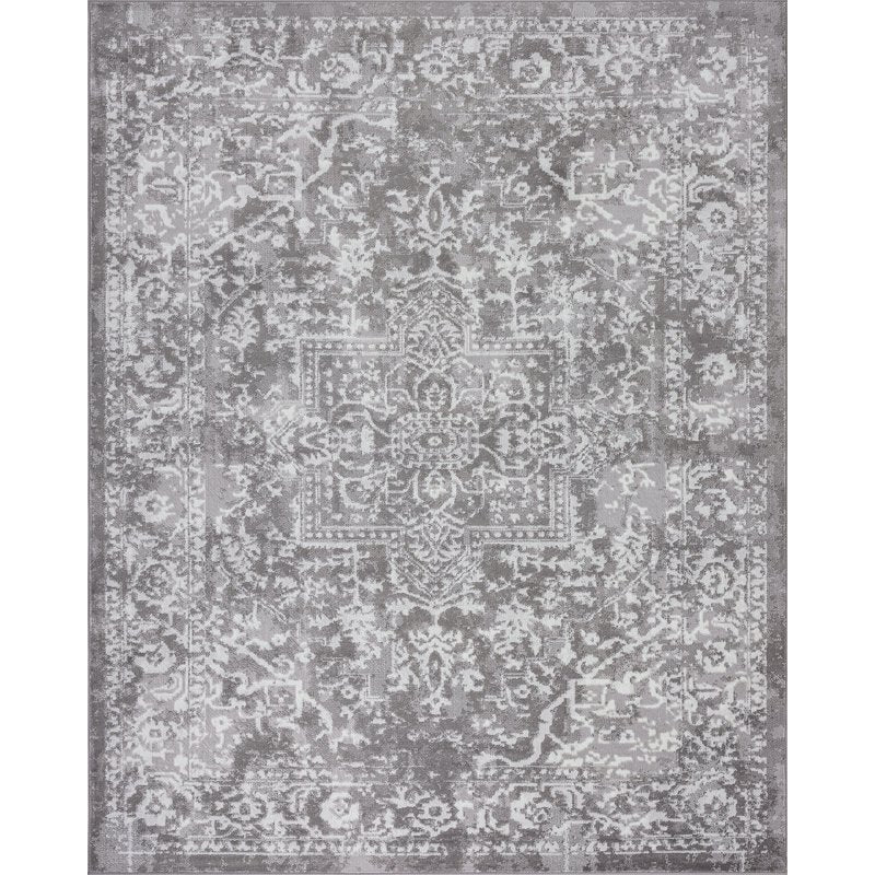 7'10'' x 10'2'' Gray Persian Traditional Area Rug for Living Room & Bedroom