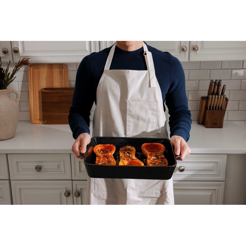 10-Piece Ceramic Bakeware Set - Black with Silicone Tools