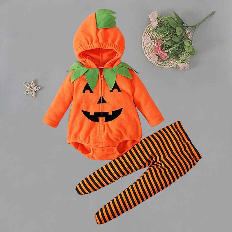 Baby Jack-O-Lantern Costume Set with Bodysuit and Leggings - 3-6 Months Orange Variation