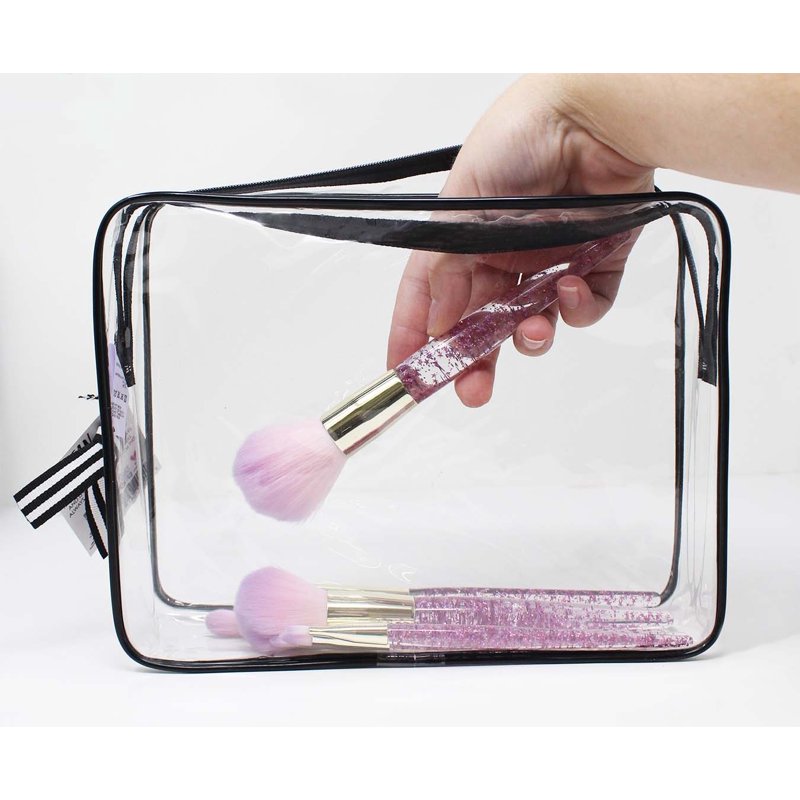 LED Travel Makeup Mirror with Dimmable Lights, Kickstand and Storage Bag