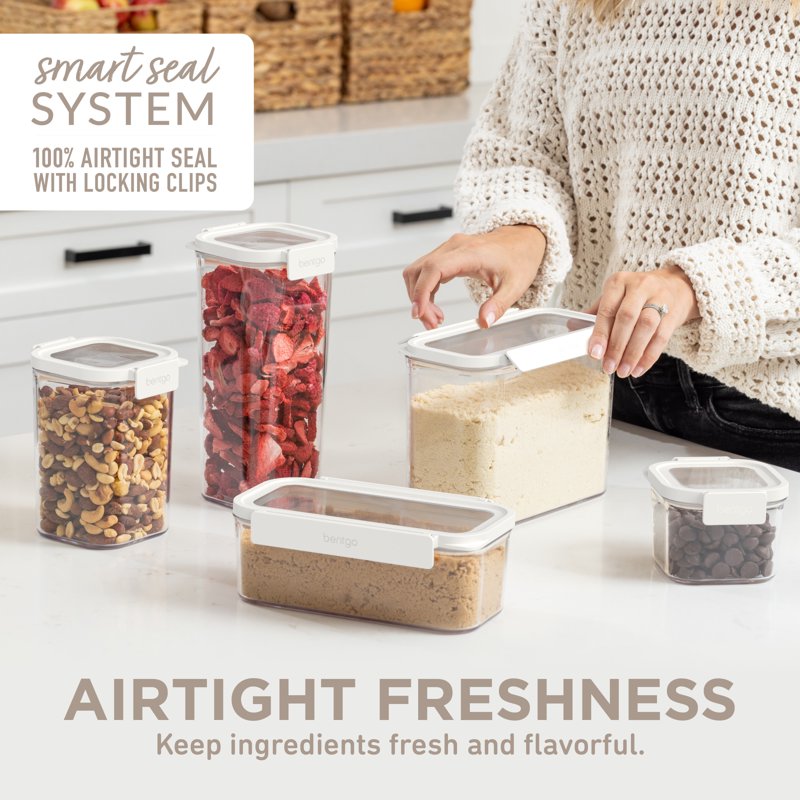 Airtight Food Storage Containers - 10-Piece Set, Clear, Snow