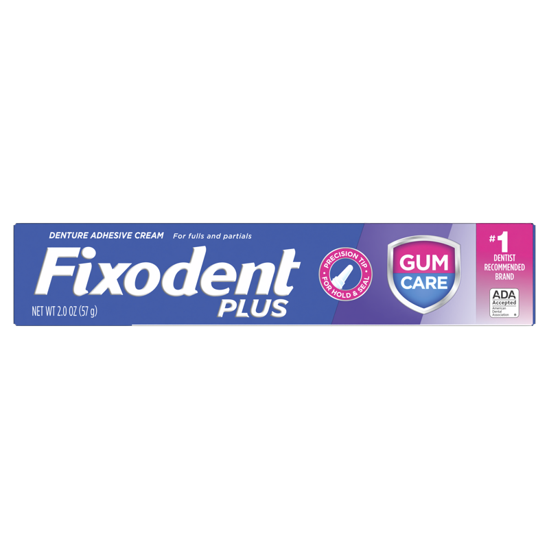 Denture Adhesive Cream, Extra Strong Hold for Gum Care, 2.0oz