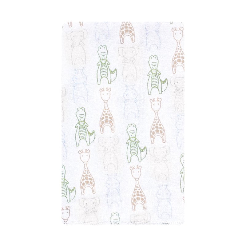 Burp Cloths for Babies - Cotton Poly Flannel 10-Pack - Modern Safari Friends
