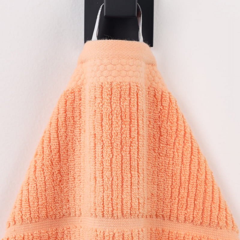 Peach 3-Piece Cotton & Viscose Blend Face Towel Set - Soft, Absorbent, Medium Weight