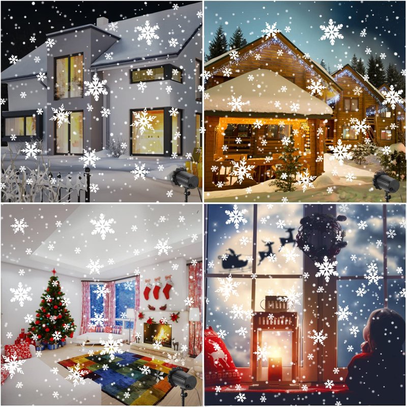 Morttic A-Flower Snow Light Snowflake Projector - Black Outdoor Christmas & Holiday Decor