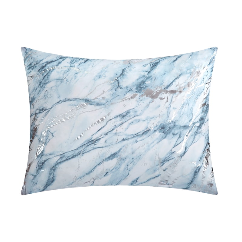 Full/Queen Metallic Marble Comforter Bedding Set - Silver & Gray Variation