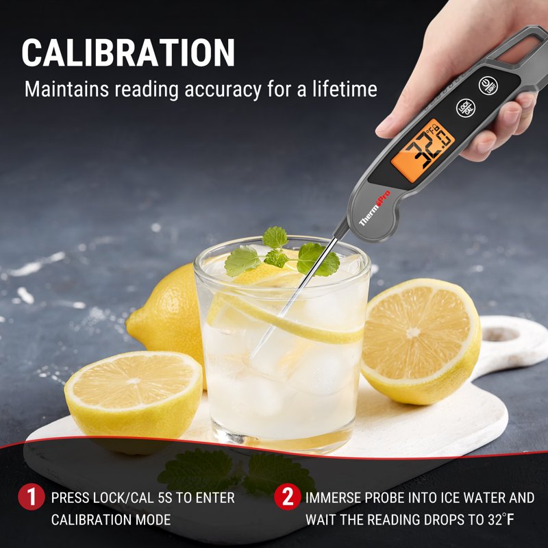 Digital Meat Thermometer - Waterproof Instant Read with Backlight