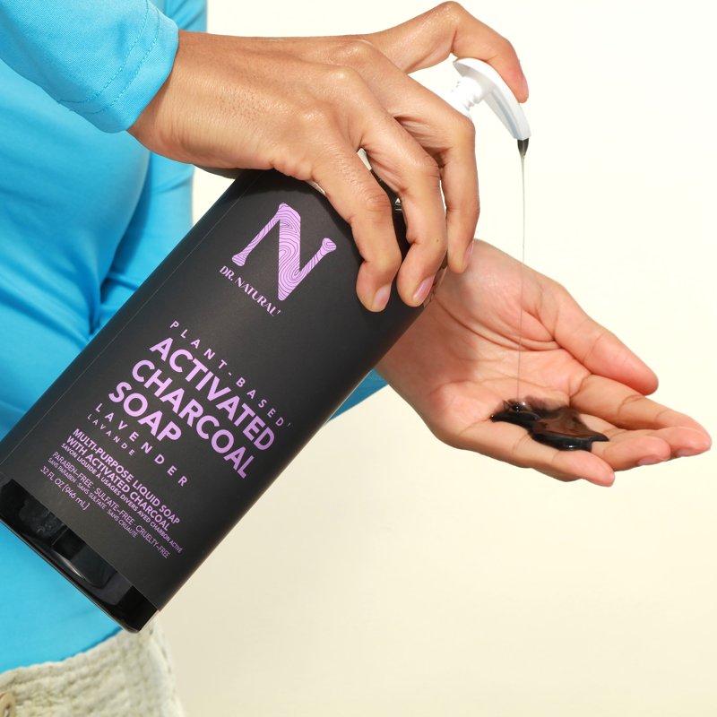 Activated Charcoal Liquid Soap with Shea Butter - Lavender, 32 oz