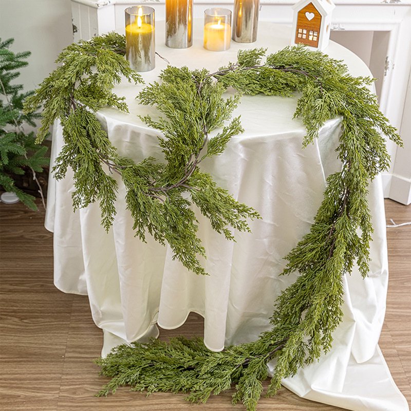 Christmas Garland Artificial Pine Holiday Decor - Greenery for Indoor Outdoor - 5.9Ft - Variation H