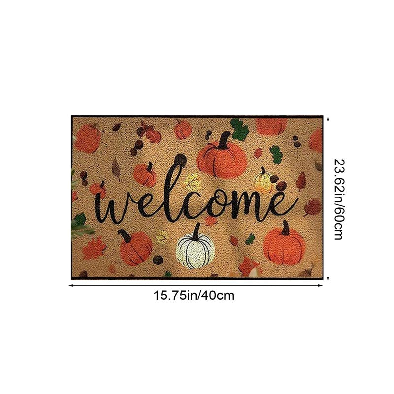 Thanksgiving Pumpkin Doormat - Fall Welcome Front Door Mat L Variation