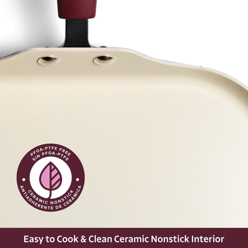 11-Inch Ceramic Nonstick Square Griddle - Easy Cleanup