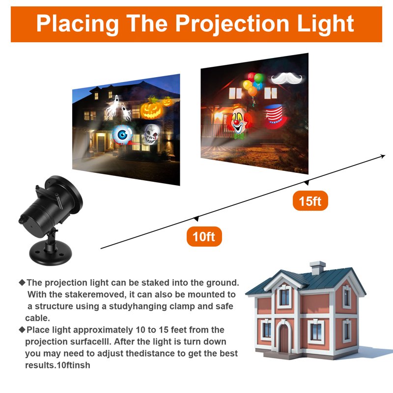 Outdoor Christmas LED Projector Lights with 16 Moving Holiday Patterns
