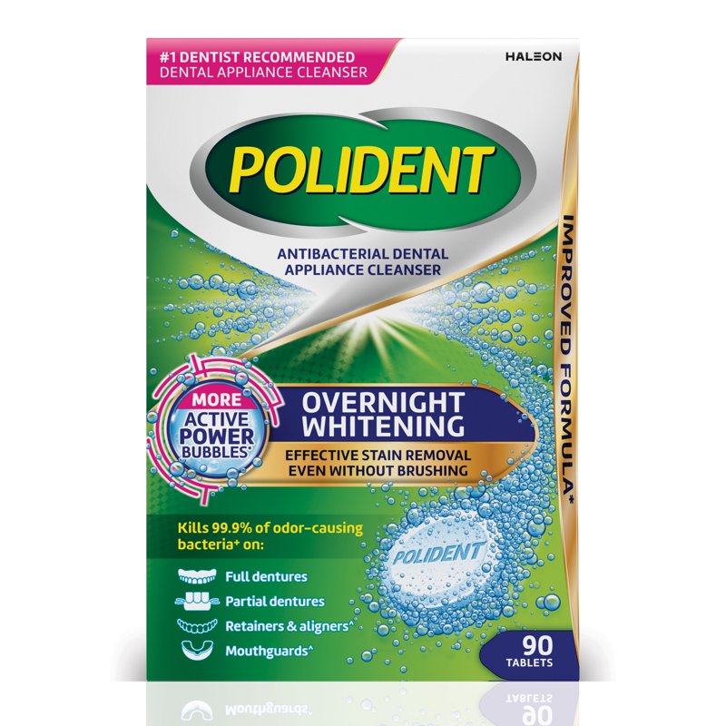 Denture Cleaning Tablets - Overnight Whitening, 90 Count