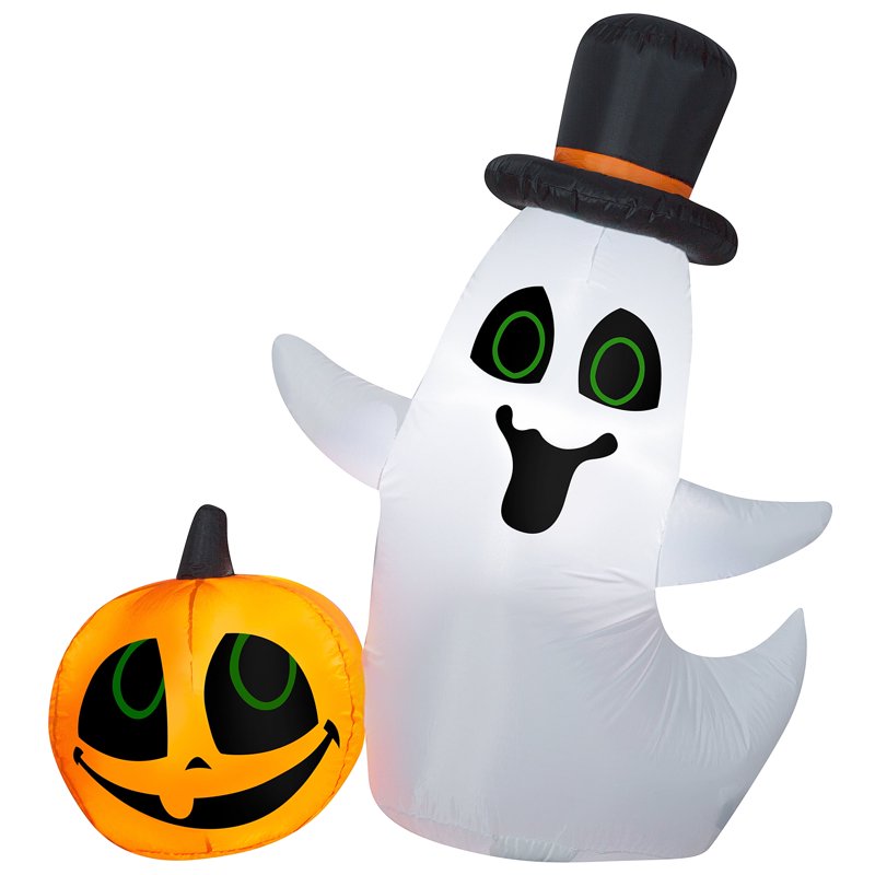 Halloween Inflatable Ghost with LED Lights - 4 Feet Outdoor Decoration