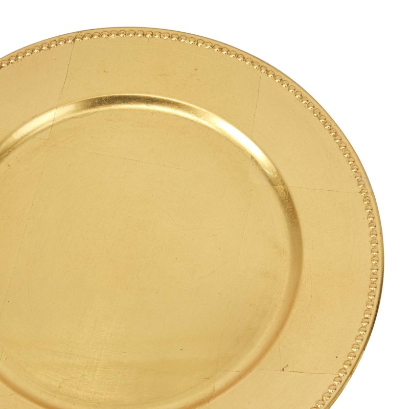 Gold Melamine Charger Plates Set of 8 - 13" Round Decor