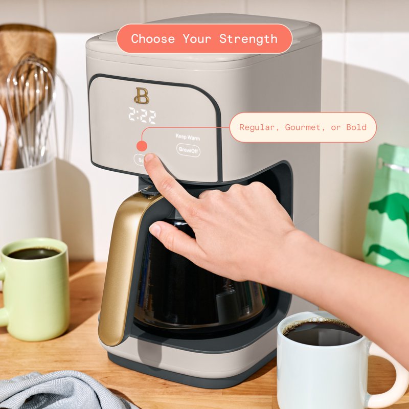 12-Cup Programmable Drip Coffee Maker - Porcini Taupe