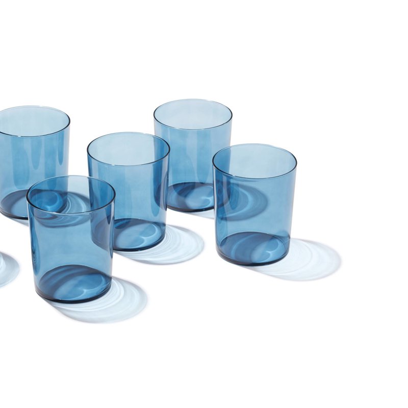 16 oz Stackable Blue Glasses - Set of 6