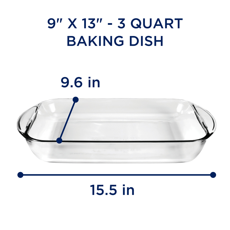 9" x 13" Glass Baking Dish - 3 Quart Casserole Bakeware
