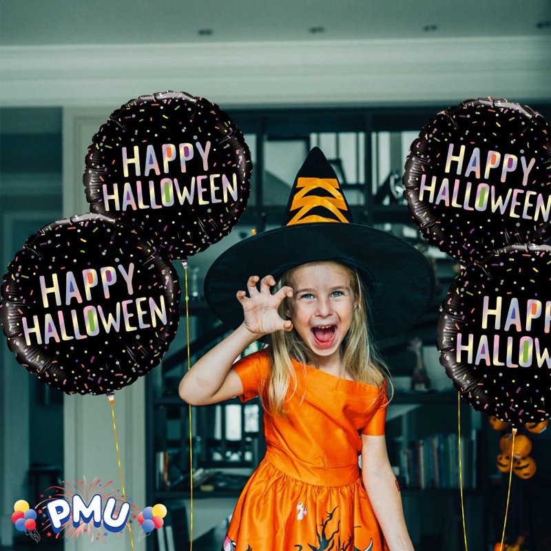 PMU Halloween "Happy Halloween" Sprinkle 18in Mylar-Foil Balloon (25/pkg) Pkg/1