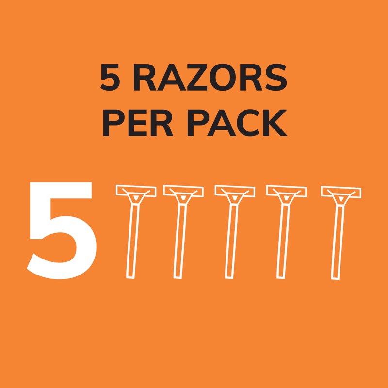 Men's Disposable Razors for Sensitive Skin - 5 Count