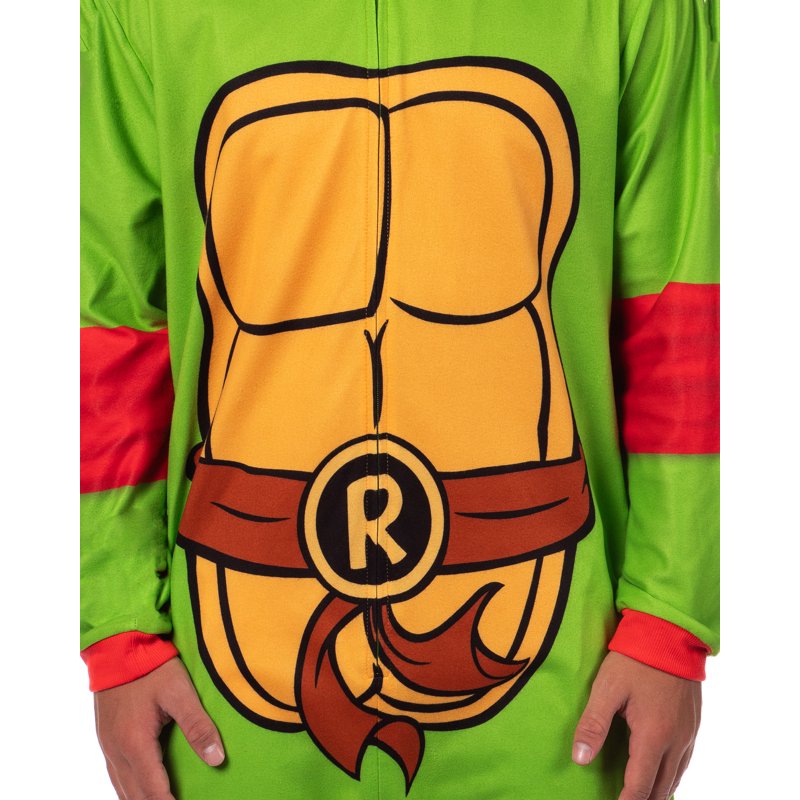 Teenage Mutant Ninja Turtles Men's Hooded Union Suit - Red XXS/XS TMNT Costume Pajama