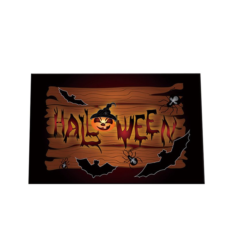 Halloween Door Mat with Skull and Blood Print - Terrifying Front Door Decor - Variation C