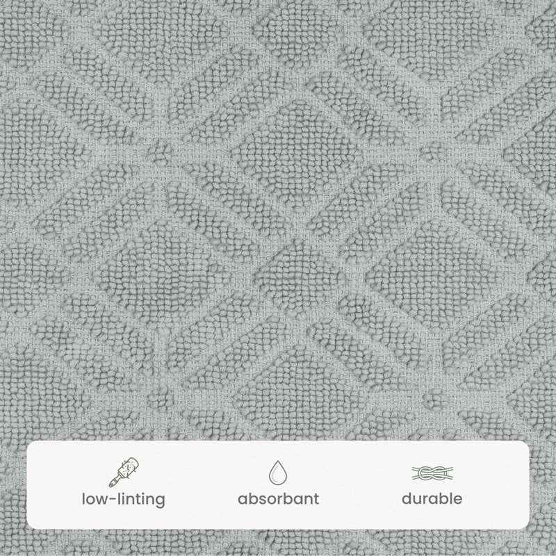 Martex Restore Geometric Cotton Bath Rug 20x32 Inches - Grey Variation