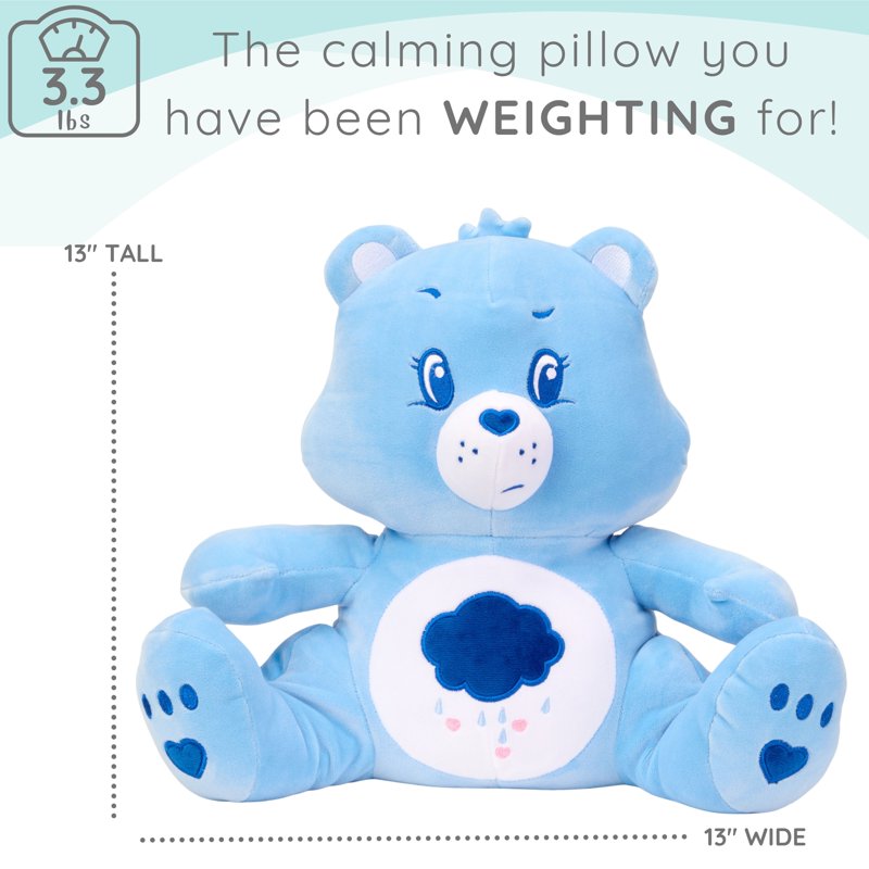 Care Bears Grumpy Bear Kids Weighted Pillow Buddy - 3.3 lb Plush Character