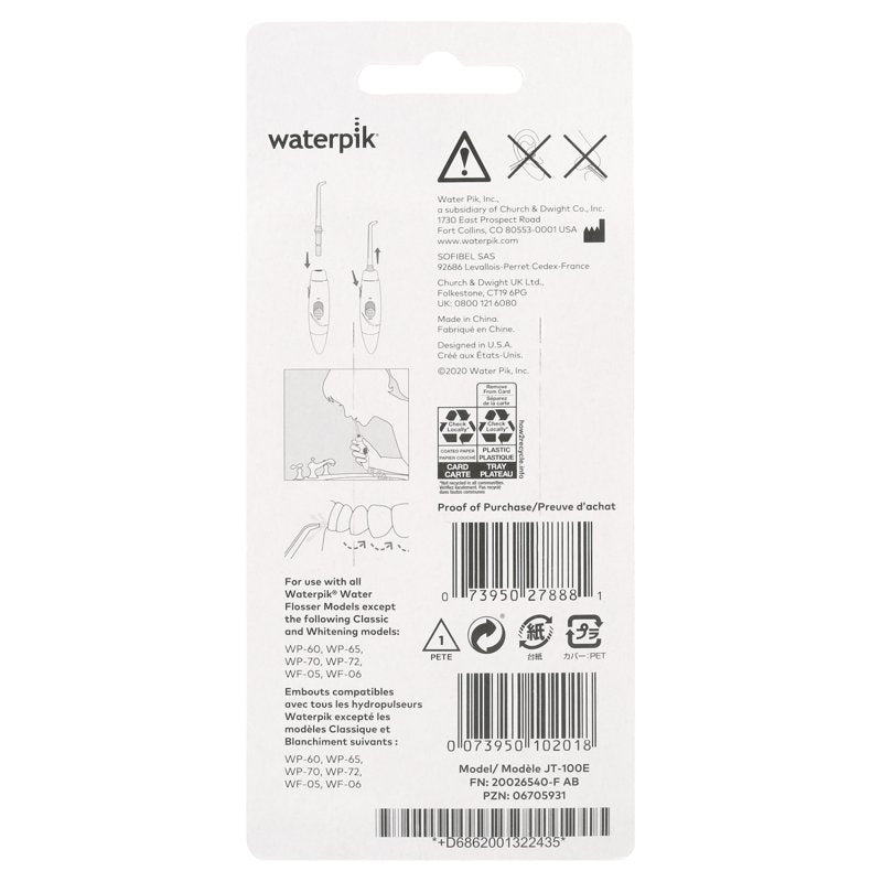 Dental Water Jet Replacement Precision Tips, 2-Pack