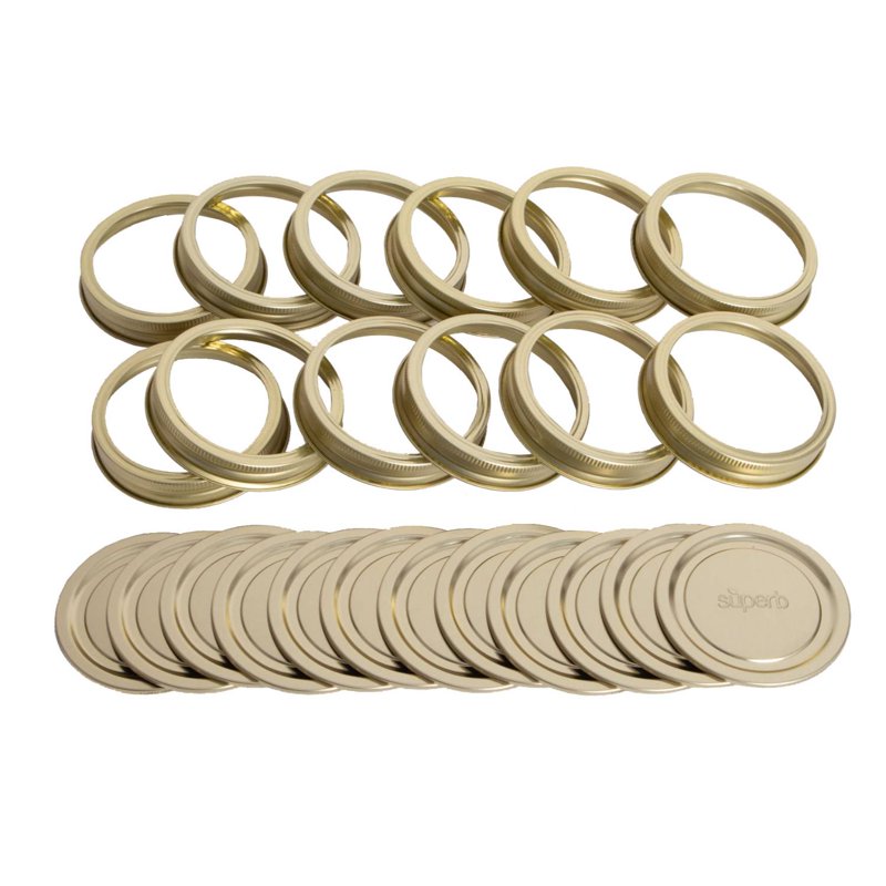 Wide Mouth Mason Jar Lids and Rings - 72 Pack for Canning