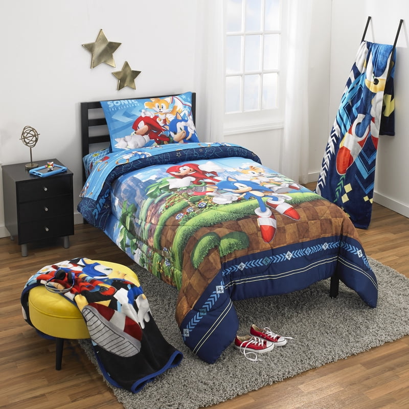 Sonic the Hedgehog Kids Blue Fleece Bed Blanket Twin/Full - Variation Sonic the Hedgehog