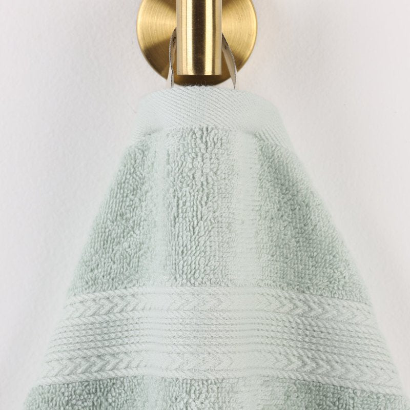 Eco-Friendly Cotton Towel Set - Aqua Marine, 6-Piece Bath, Hand & Face Towels - Recycled & Quick-Drying