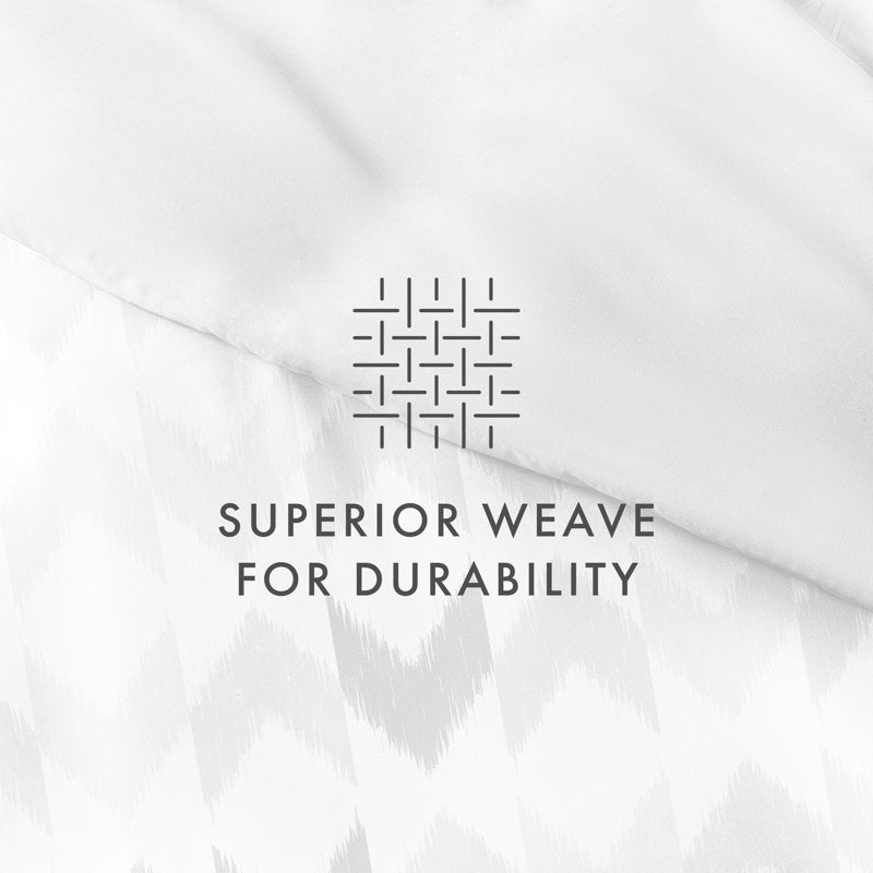 King Reversible Gray Chevron Duvet Cover Set - Microfiber Bedding