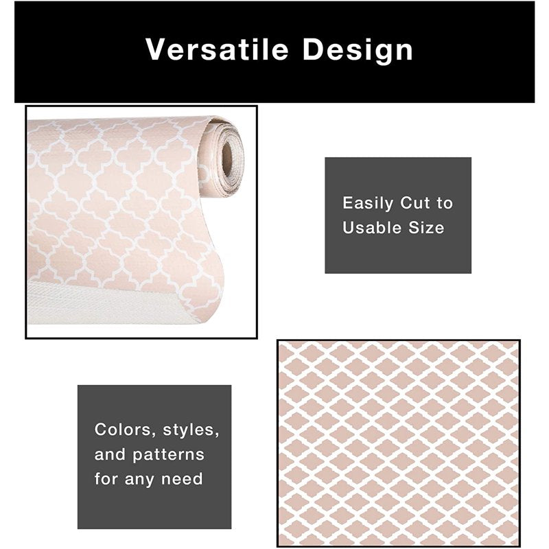 Shelf Liner - Non-Adhesive Bonded Grip - 12 Inch x 10 Feet - Chantilly Blush Pink