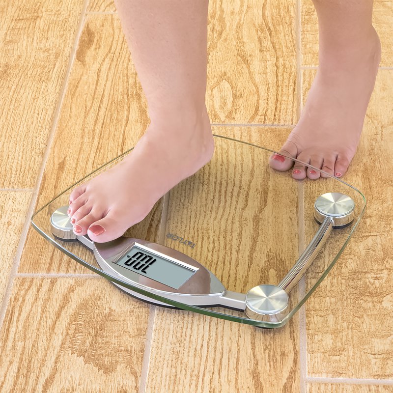 Digital Glass Body Weight Scale 400 lb Capacity with Clear Tempered Platform