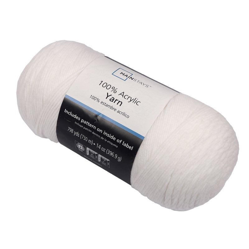 Medium Acrylic Yarn White 14 oz 798 yd Crafting Yarn for Knitting & Crochet - Variation of White V