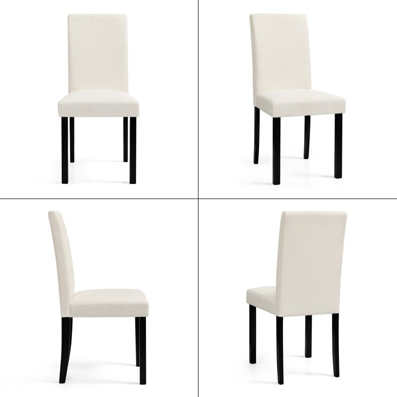 Linen Upholstered Dining Chairs Set of 2 - Ivory