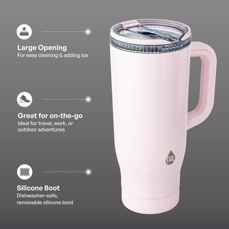 32oz Stainless Steel Skye Tumbler with Flip-Up Straw - Pink Shimmer