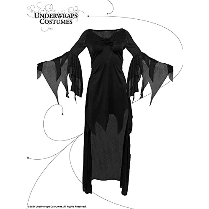 Women's Gothic Witch Costume Dress with Metal Belt - Halloween Cosplay Set