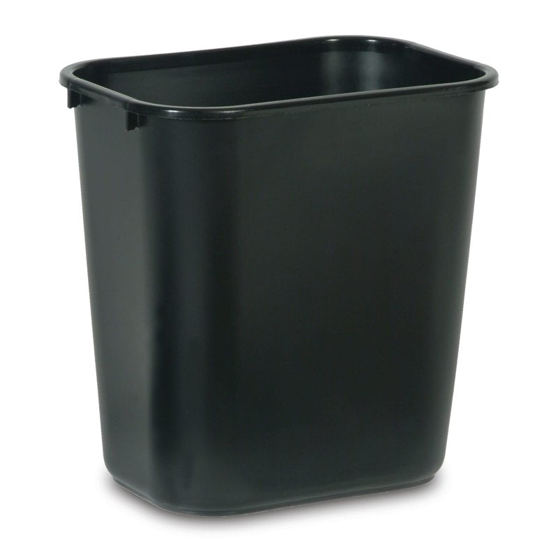 28 Quart Black Wastebasket - Durable Plastic, 7 Gallon