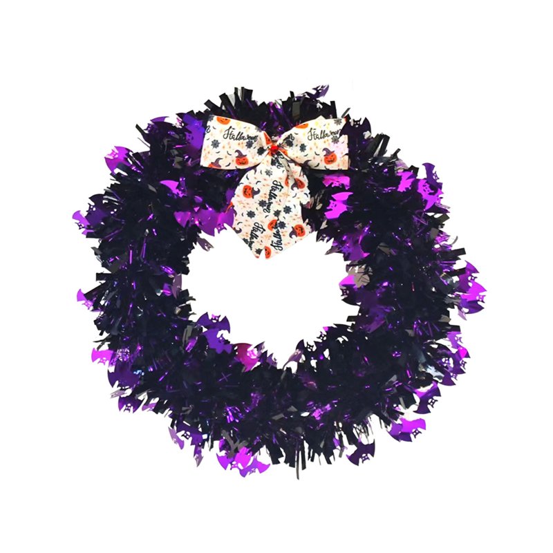 Halloween Wreath for Front Door - Spooky Fall Home Decor - B