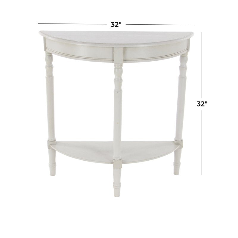Light Gray Half Moon Console Table - 32" x 32"